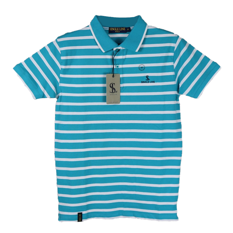Stylish  Short Sleeve Auto Stripe Polo T-Shirt For Man